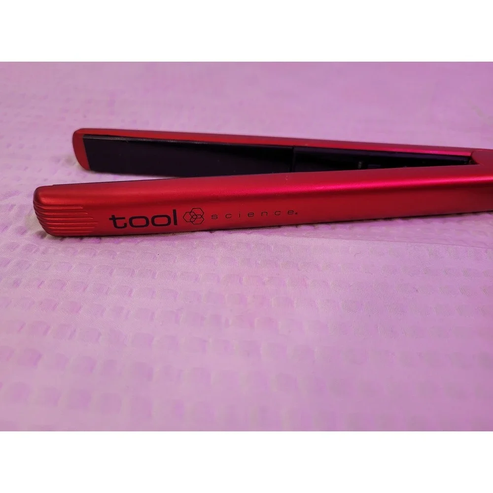 Tool Science TP28W Hair Straightener Flat Iron Metallic Red 1 Inch Ceramic Plate